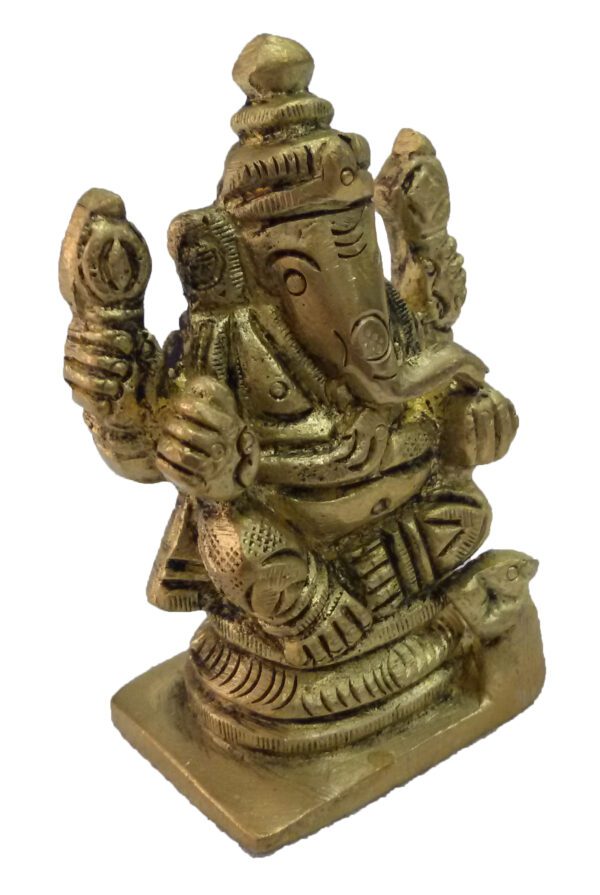 Brass Ganesh Small Collectible Statue 2 Inch KBH04595