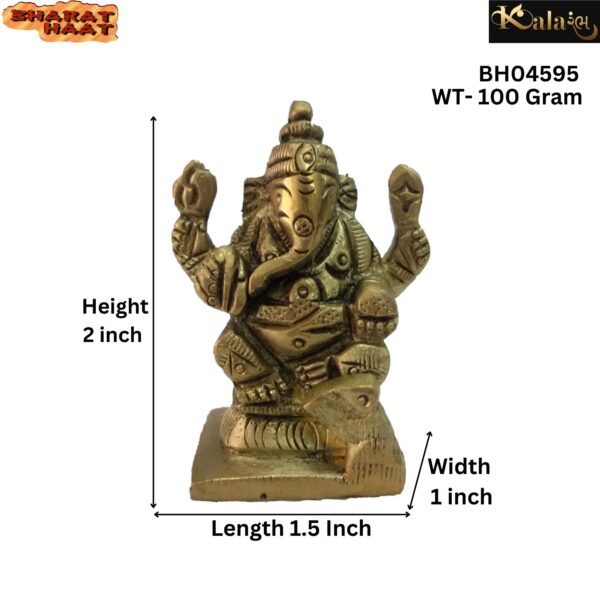 Brass Ganesh Small Collectible Statue 2 Inch KBH04595