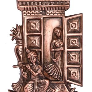 Black Metal Radha krishna Wall Hanging 13 Inch BH05062