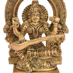 Brass Kaman Saraswati finee work 7.5 Inch BH05069
