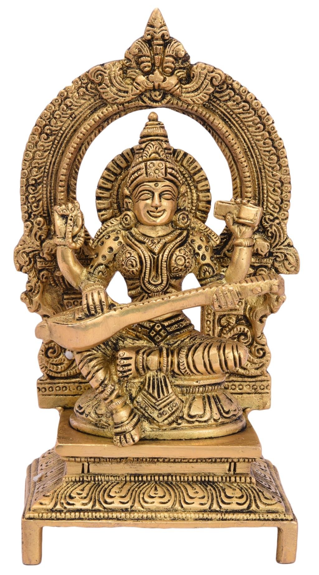 Brass Kaman Saraswati finee work 7.5 Inch BH05069 Brass Kaman Saraswati finee work 7.5 Inch BH05069
