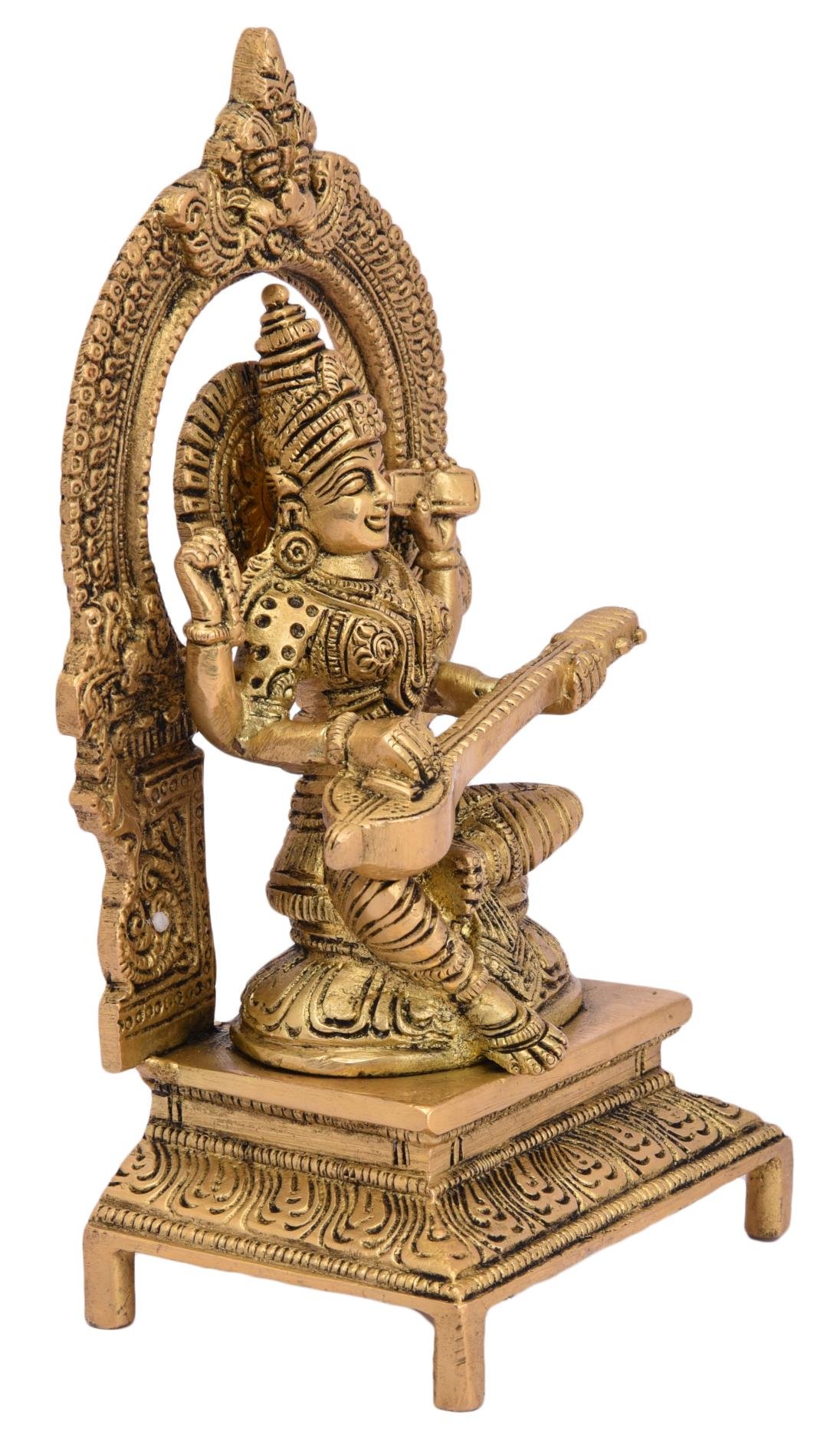 Brass Kaman Saraswati finee work 7.5 Inch BH05069 Brass Kaman Saraswati finee work 7.5 Inch BH05069