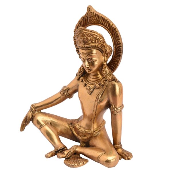 Brass indra dev statue 7.5 Inch BH05335