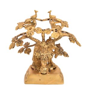 Brass Radha Krishna With Tree 9.3 Inch BH05381