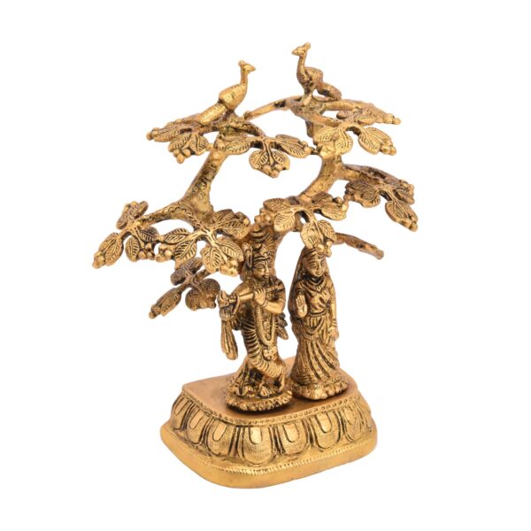 Brass Radha Krishna With Tree 9.3 Inch BH05381