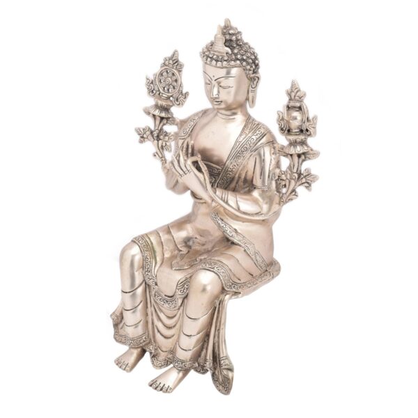 Brass Buddha,Silver finishing 14 Inch KBH05486