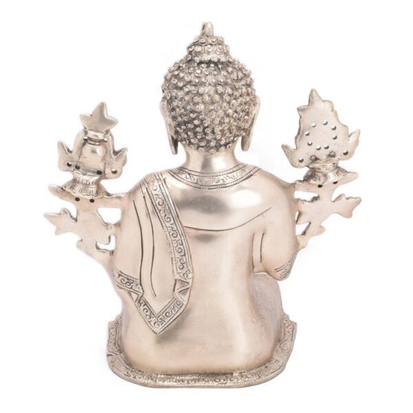 Brass Buddha,Silver finishing 14 Inch KBH05486