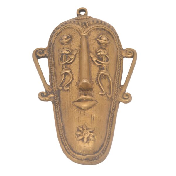 Brass egyptian face with fine carving 6.9 Inch KBH05711