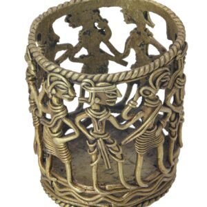 KALARAMBH Brass human bastar art pen stand 3.2 Inch, Pcs