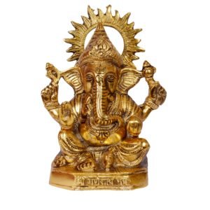 KALARAMBH Brass Ganesha small 7.4 Inch, Pcs