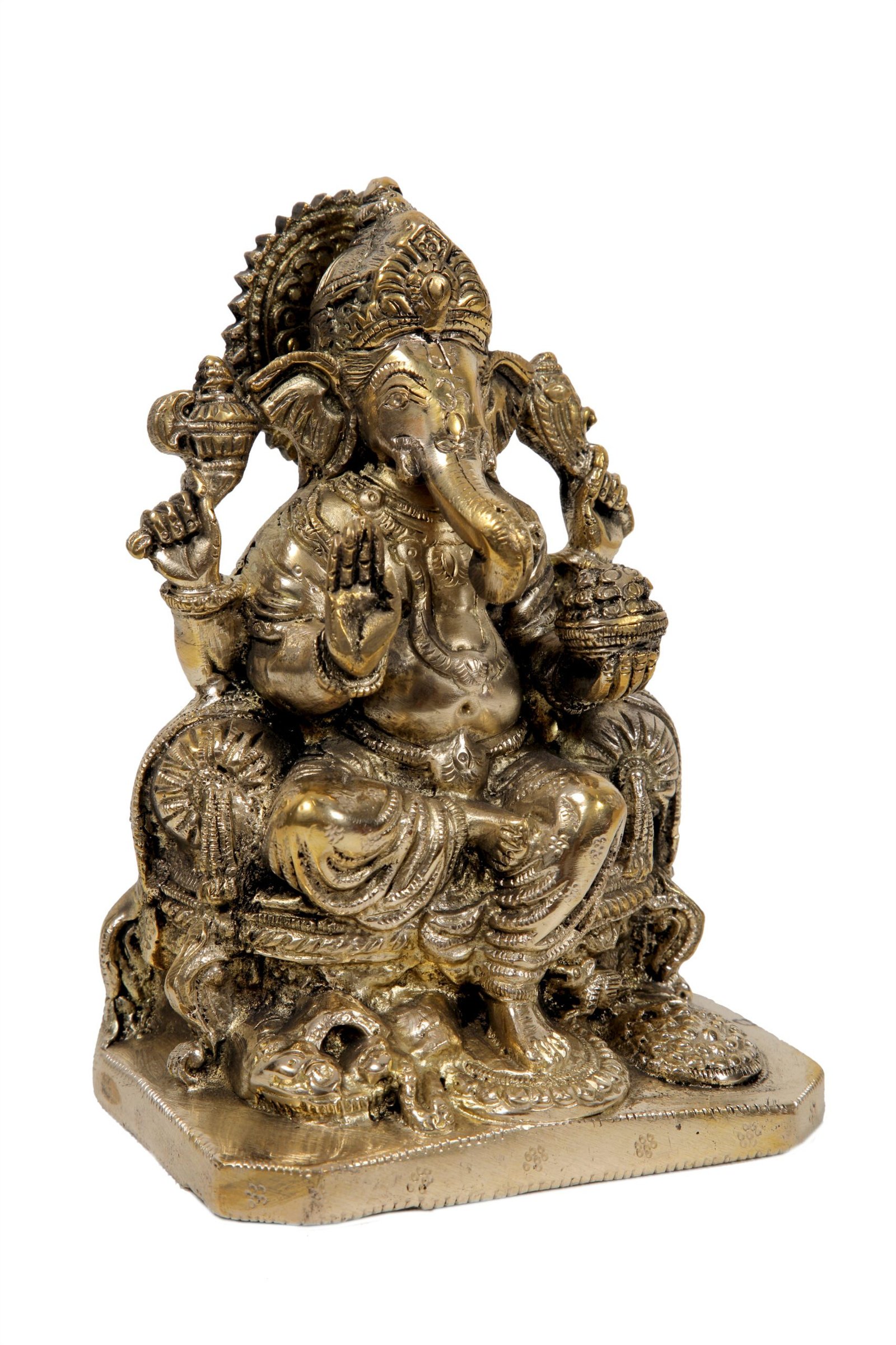 Brass Prasad Ganesh Small 5.9 Inch KBH06890 Brass Prasad Ganesh Small 5.9 Inch KBH06890
