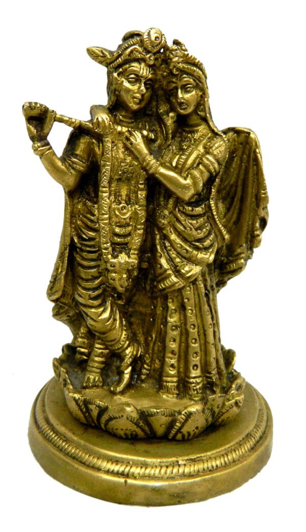 KALARAMBH Brass Radha Krishna On Kamal 5.5 Inch, Pcs BH04171