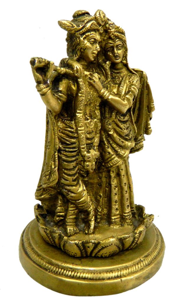KALARAMBH Brass Radha Krishna On Kamal 5.5 Inch, Pcs BH04171