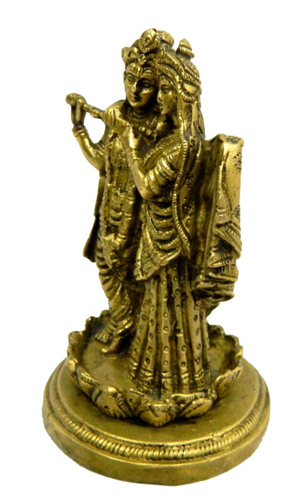 KALARAMBH Brass Radha Krishna On Kamal 5.5 Inch, Pcs BH04171