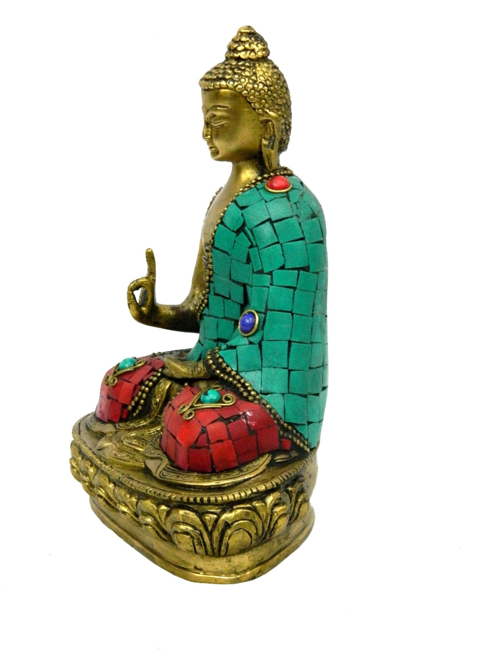 KALARAMBH Brass Buddha Sitting 7.5 Inch, Pcs BH03967 KALARAMBH Brass Buddha Sitting 7.5 Inch, Pcs BH03967