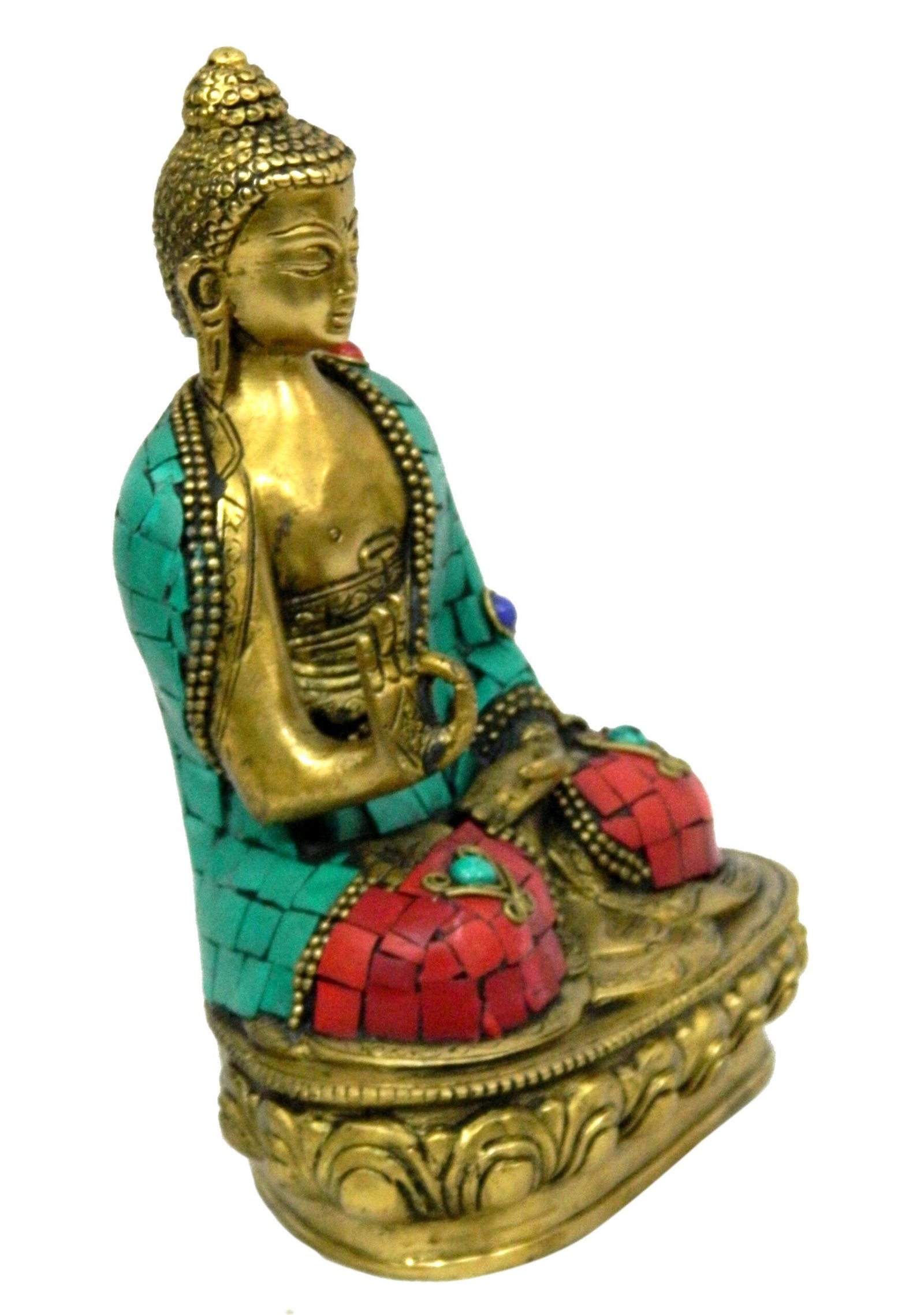 KALARAMBH Brass Buddha Sitting 7.5 Inch, Pcs BH03967 KALARAMBH Brass Buddha Sitting 7.5 Inch, Pcs BH03967