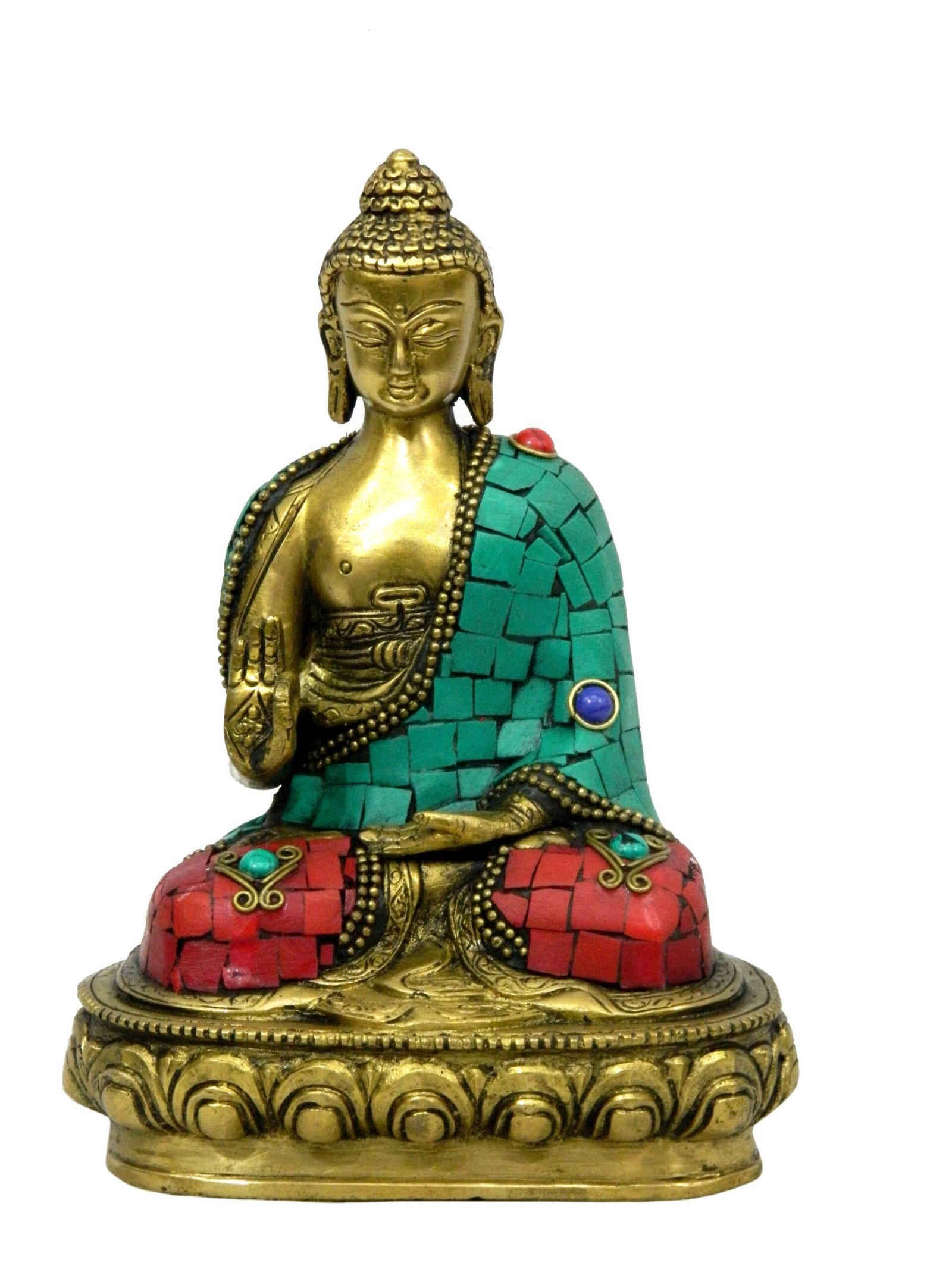 KALARAMBH Brass Buddha Sitting 7.5 Inch, Pcs BH03967 KALARAMBH Brass Buddha Sitting 7.5 Inch, Pcs BH03967