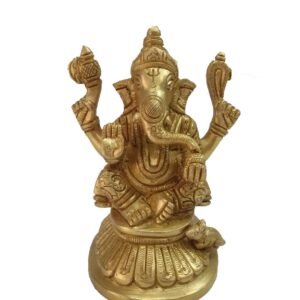 KALARAMKBH Brass KBHarat Haat Ganesh Fine work 4 Inch, Pcs