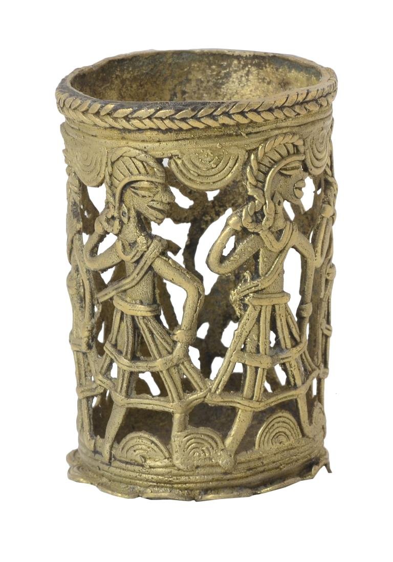 KALARAMKBH Brass bastar art pen stand 3.4 Inch, Pcs KALARAMKBH Brass bastar art pen stand 3.4 Inch, Pcs