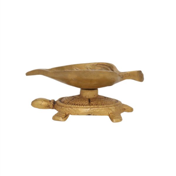 KALARAMBH Brass Tortoise Diya 1.4 Inch, 1 Pcs BH08445