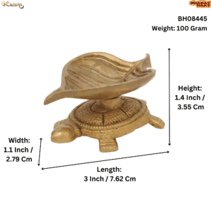 KALARAMBH Brass Tortoise Diya 1.4 Inch, 1 Pcs BH08445