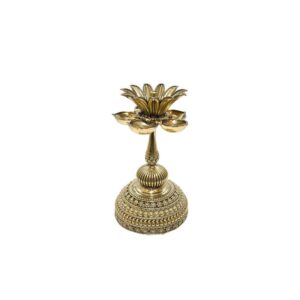 KALARAMBH Brass Flower Diya 6 Inch, 1 Pcs BH10487