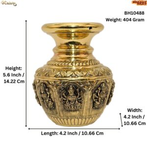 KALARAMBH Brass lakshmi Pot 5.6 Inch, 1 Pcs BH10488