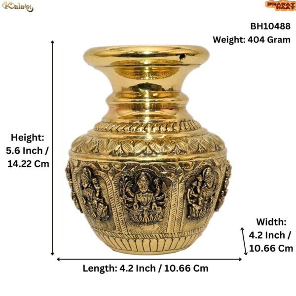 KALARAMBH Brass lakshmi Pot 5.6 Inch, 1 Pcs BH10488