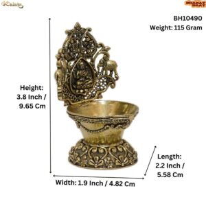 KALARAMBH Brass lakshmi Diya 3.8 Inch, 1 Pcs BH10490