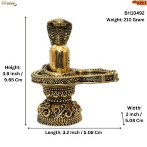 KALARAMBH Brass Shivling 3.8 Inch, 1 Pcs BH010492