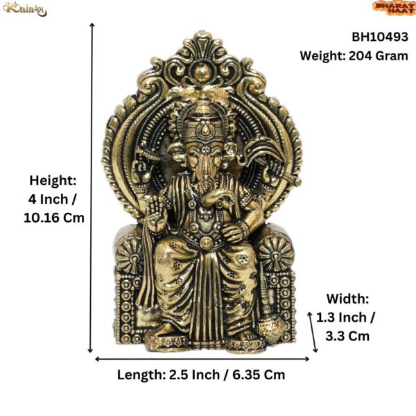 KALARAMBH Brass Ganesha 4 Inch, 1 Pcs BH10493