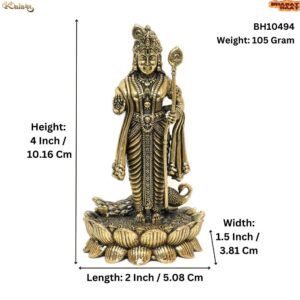 KALARAMBH Brass Kartikeya 4 Inch, 1 Pcs BH10494