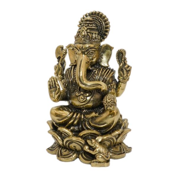 KALARAMBH Brass Ganesha 3.9 Inch, 1 Pcs BH10498