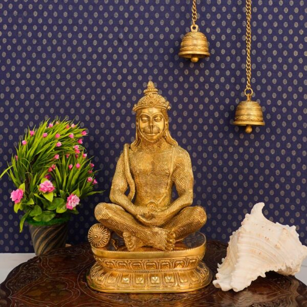 KALARAMBH Brass Hanuman 13.5 Inch, 1 Pcs BH10501