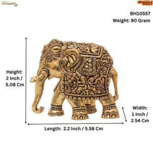 KALARAMBH Brass Elephant 2 Inch, 1 Pcs BH10557