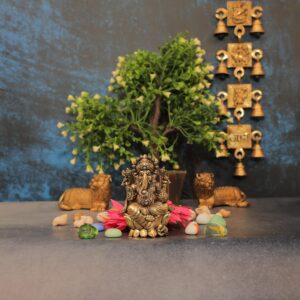 KALARAMBH Brass Ganesha 2.5 Inch, 1 Pcs BH10588