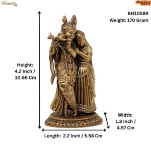 KALARAMBH Brass Radha & Krishna 4.2 Inch, 1 Pcs BH10589