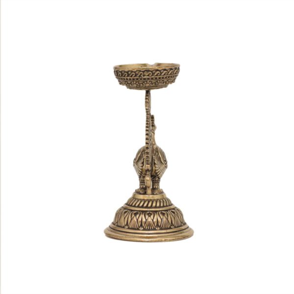 KALARAMBH Brass Peacock Diya 3.2 Inch, 1 Pcs BH10590