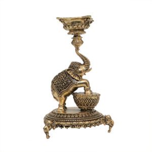 KALARAMBH Brass Elephant Diya 6 Inch, 1 Pcs BH10592