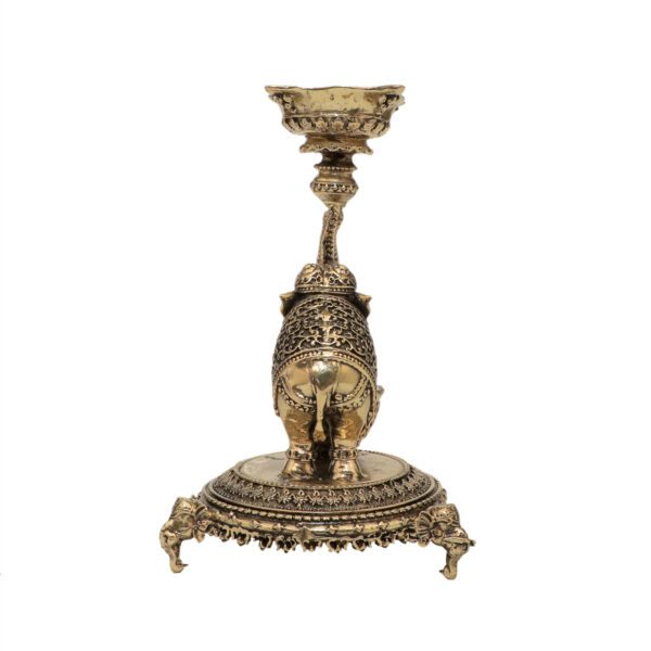 KALARAMBH Brass Elephant Diya 6 Inch, 1 Pcs BH10592