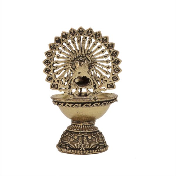 KALARAMBH Brass Peacock Diya 2.8 Inch, 1 Pcs BH10594