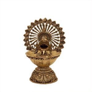 KALARAMBH Brass Peacock Diya 3.9 Inch, 1 Pcs BH10595