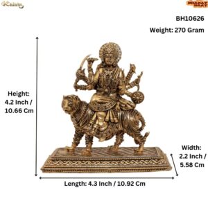 KALARAMBH Brass Ambe maa 4.2 Inch, 1 Pcs BH10626