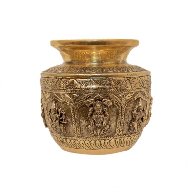 KALARAMBH Brass Laxmi Pot 5 Inch, 1 Pcs BH10629