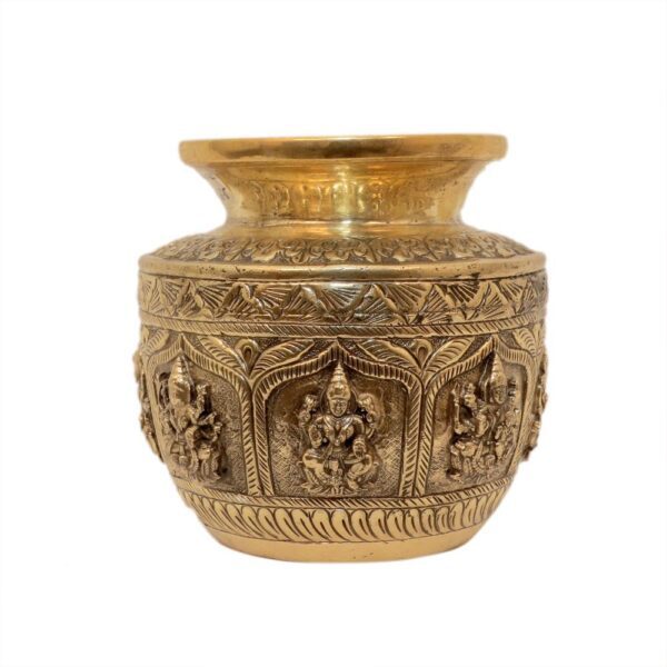 KALARAMBH Brass Laxmi Pot 5 Inch, 1 Pcs BH10629