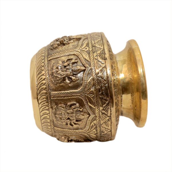 KALARAMBH Brass Laxmi Pot 5 Inch, 1 Pcs BH10629