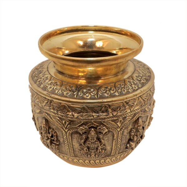 KALARAMBH Brass Laxmi Pot 5 Inch, 1 Pcs BH10629