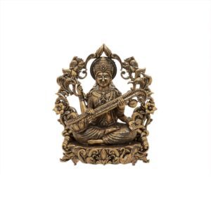 KALARAMBH Brass saraswati 3.9 Inch, 1 Pcs BH10656