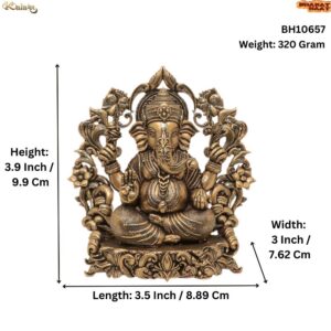 KALARAMBH Brass Ganesha 3.9 Inch, 1 Pcs BH10657