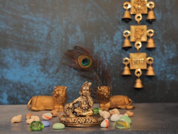 KALARAMBH Brass Bal Krishna 3 Inch, 1 Pcs BH10661